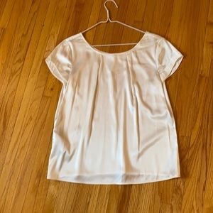 Giorgio Armani cream Silk top with cap sleeves